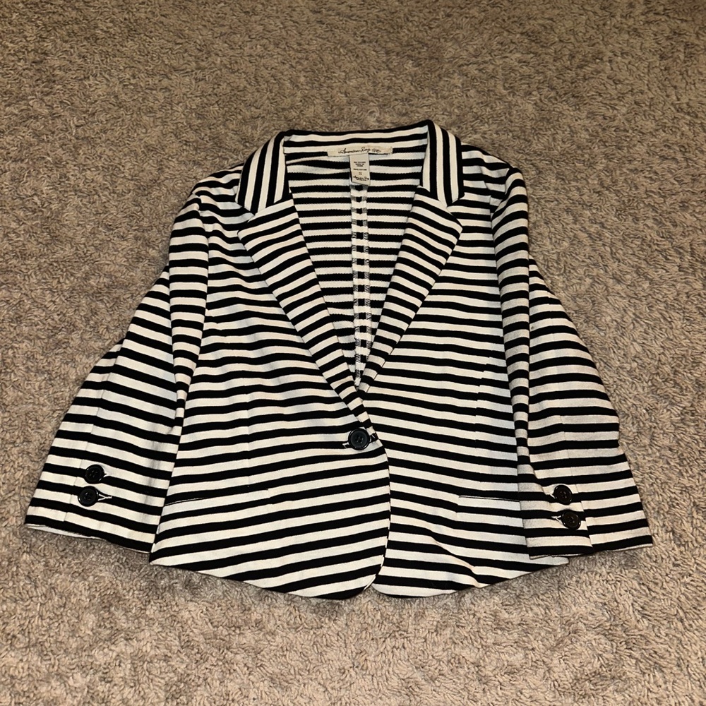 American Rag Striped Black and White Women's Blazer